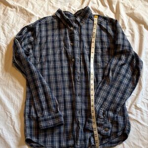 Class Club Navy and Gray Plaid Button-Down Shirt
